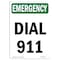 Signmission OSHA EMERGENCY Sign, Dial 911, 18in X 12in Rigid Plastic, 12" W, 18" L, Portrait OS-EM-P-1218-V-10447 - alternate 1